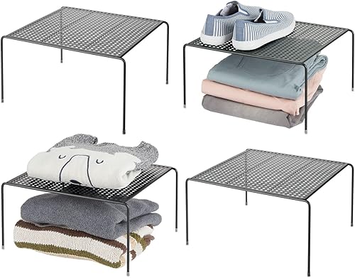 MDesign Moderno armario cuadrado de metal, gabinete, encimera organizador estante de almacenamiento para dormitorios, baños, entradas y pasillos,