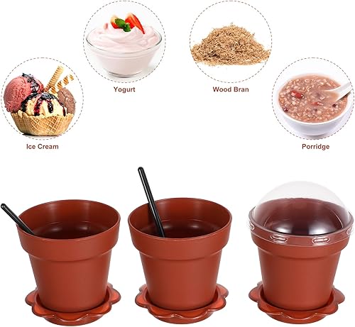 Miniatura 8 de Kichvoe Juego de 20 tazas de postres con cucharas, tazas de parfait, helado, cupcakes, pudín para hornear, macetas de flores