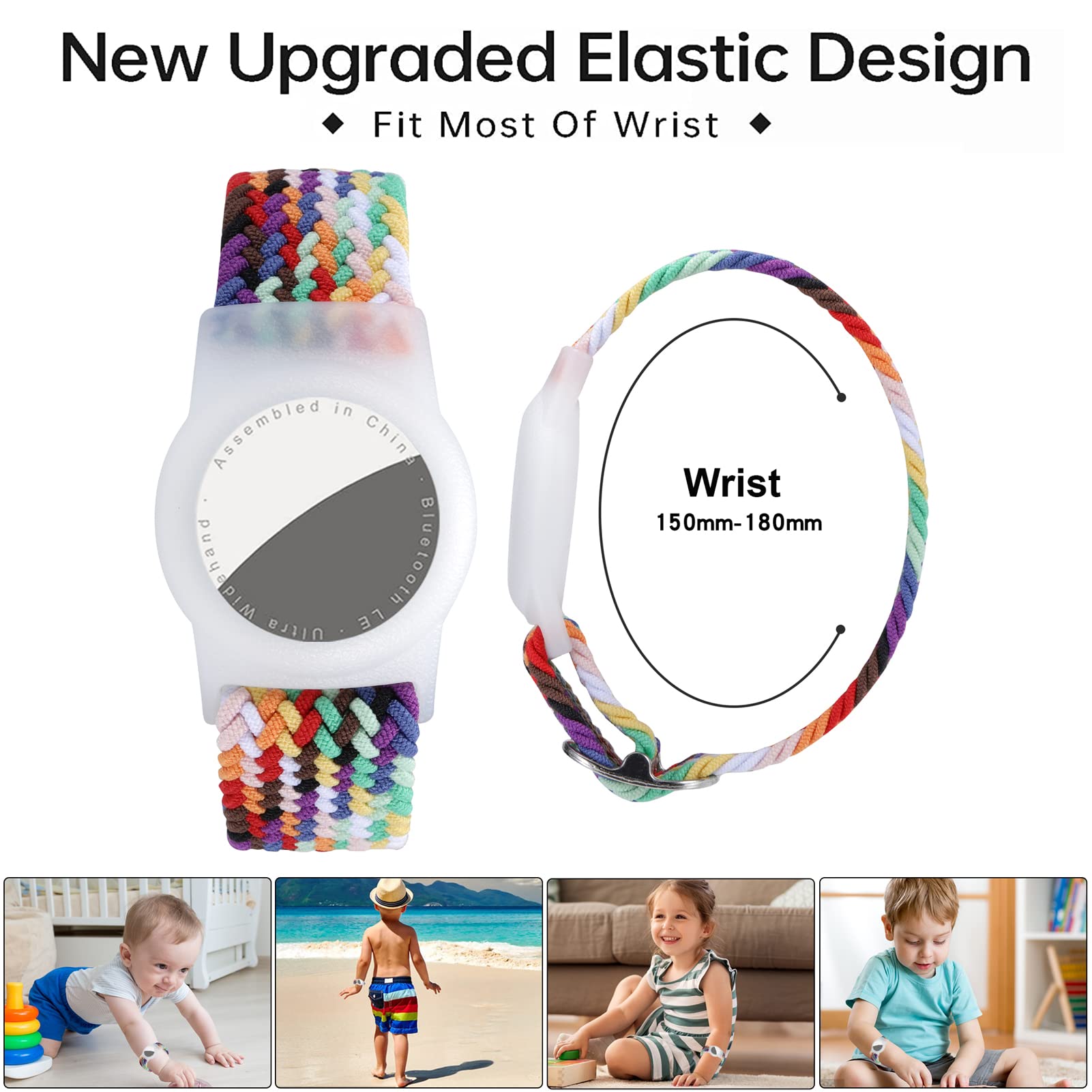 Nylon AirTag Armband Kinder Wasserdicht, Anti-Lost, Anti-Kratz-Schutz für die Positionierung des Bracelet für AirTag