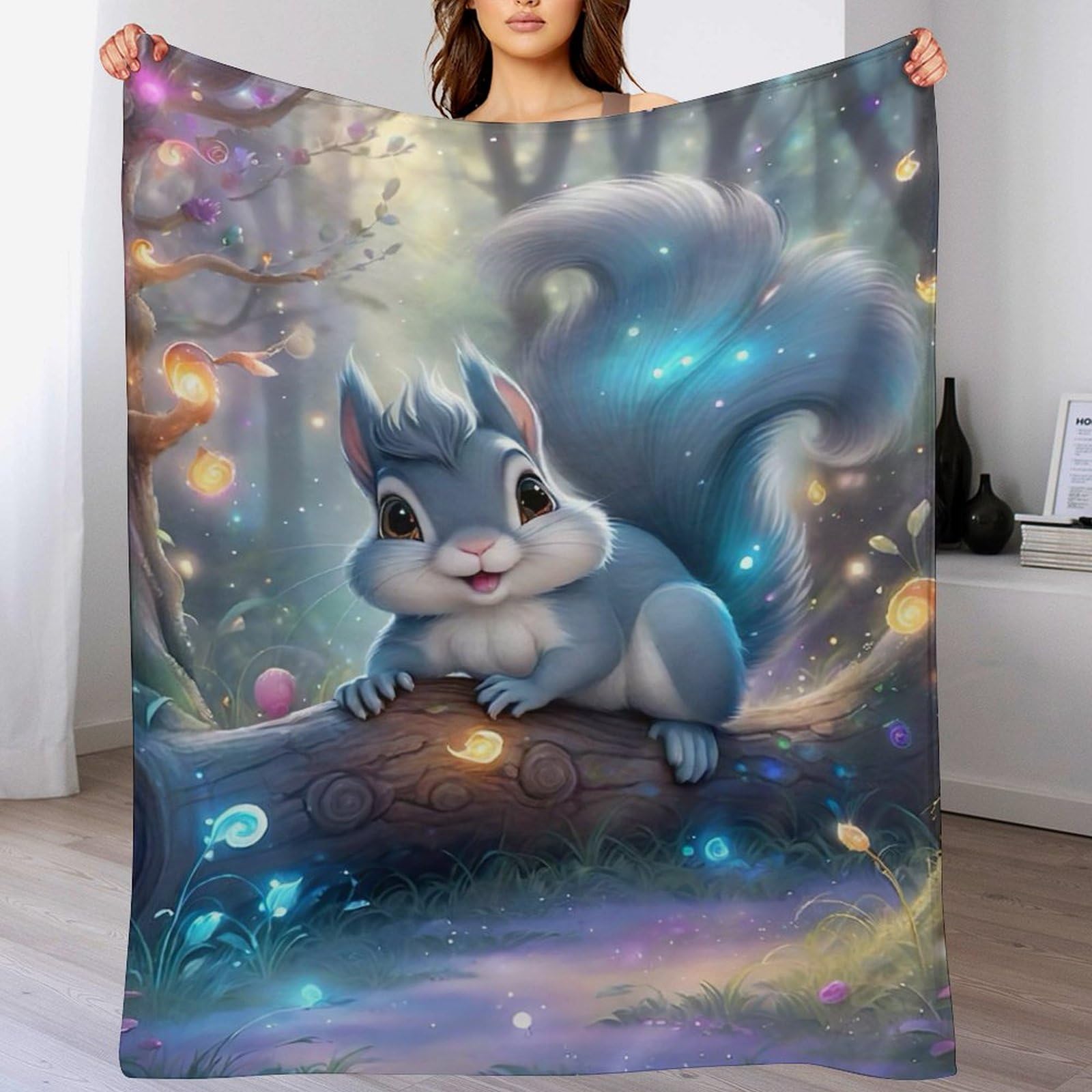 Couverture écureuil contre le froid hivernal pour lit et canapé