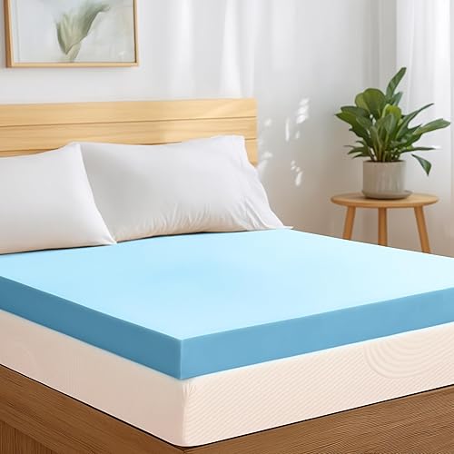 Vista 12 de CHUN YI Cubrecolchón de espuma viscoelástica de 3 pulgadas, tamaño individual, con infusión de gel, para aliviar la presión, almohadilla de colchón