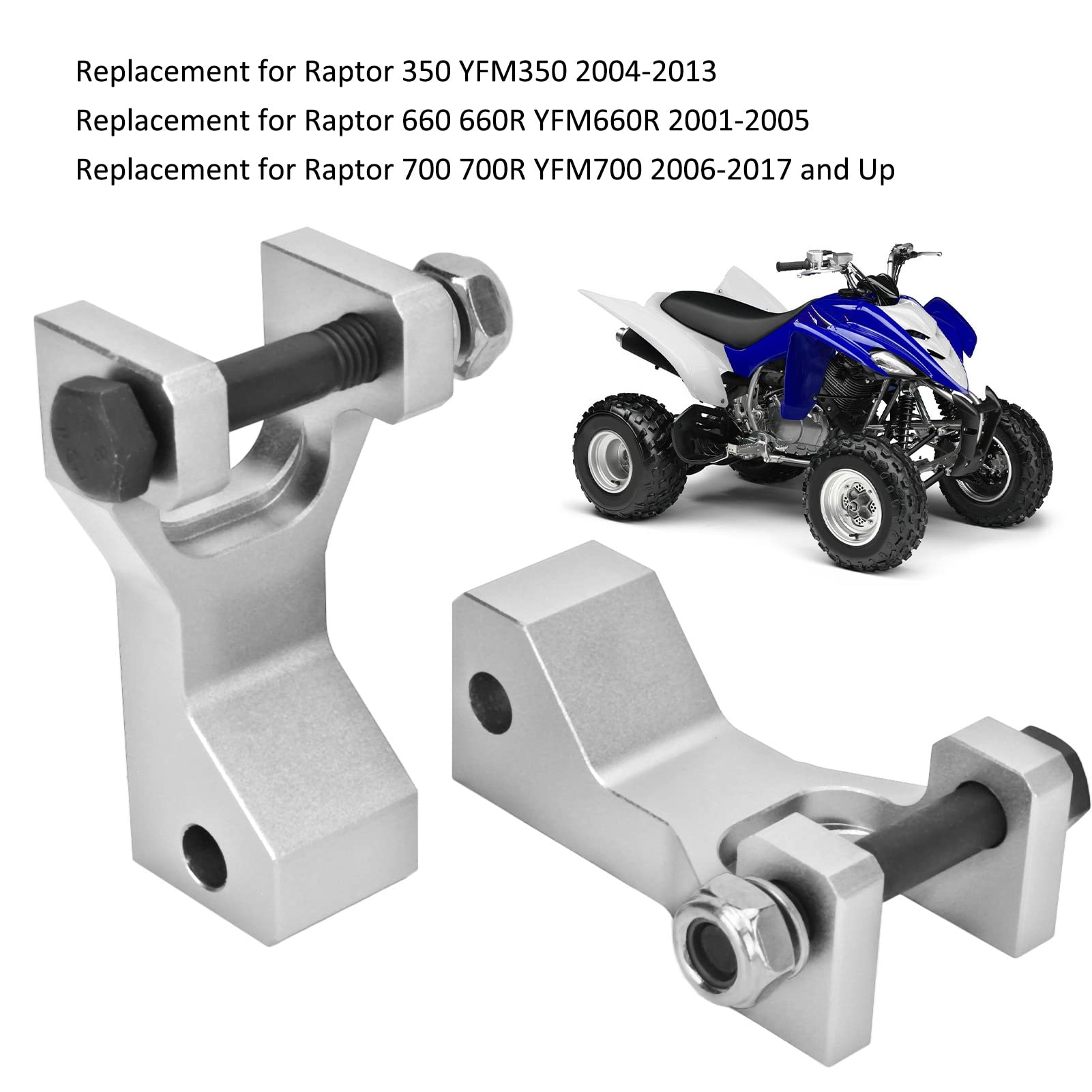 Kit de Descenso Delantero ATV, Akozon Aleación de Aluminio Caída de 3,5 Pulgadas Kit de Descenso Delantero Ajustable para 660 660R YFM660R 2001-2005(Plata)