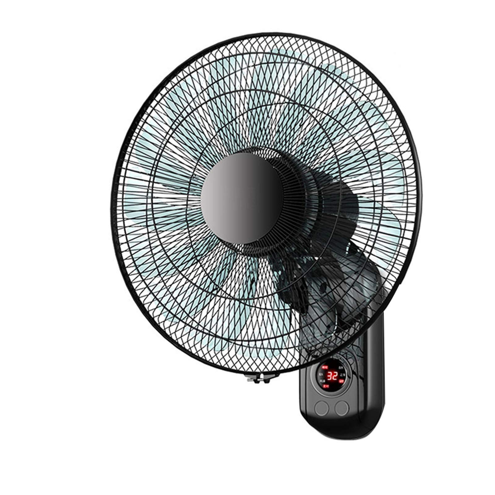 HLILY Ventilateur Mural,16 Pouces Ventilateur Mural Oscillant,Ventilateur Électrique avec Télécommande/Minuteur,3 Vitesses,15 Pales,Ultra-Silencieux,pour Cuisine/Maison