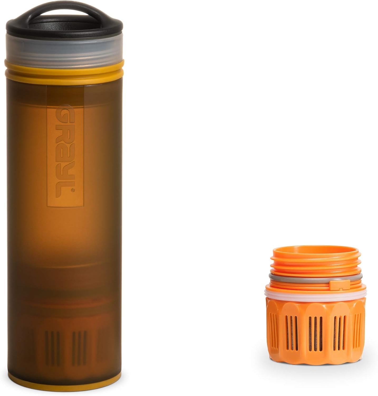GRAYL Ultralight Water Purifier Bottle + Extra Filter Cartridge [Bundle] for Hiking, Travel, and Emergency Preparedness - Coyote Amber : Sports & Outdoors