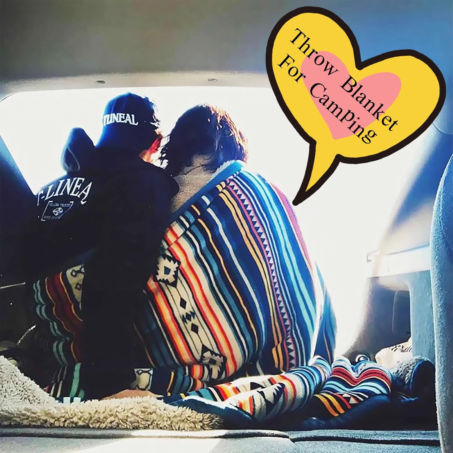 UKELER Bohemian Sherpa Throw 80'' x 60''- Soft Plush Flannel Boho Throw Blankets for Bed/Couch/Sofa/Office/Camping - Image 3