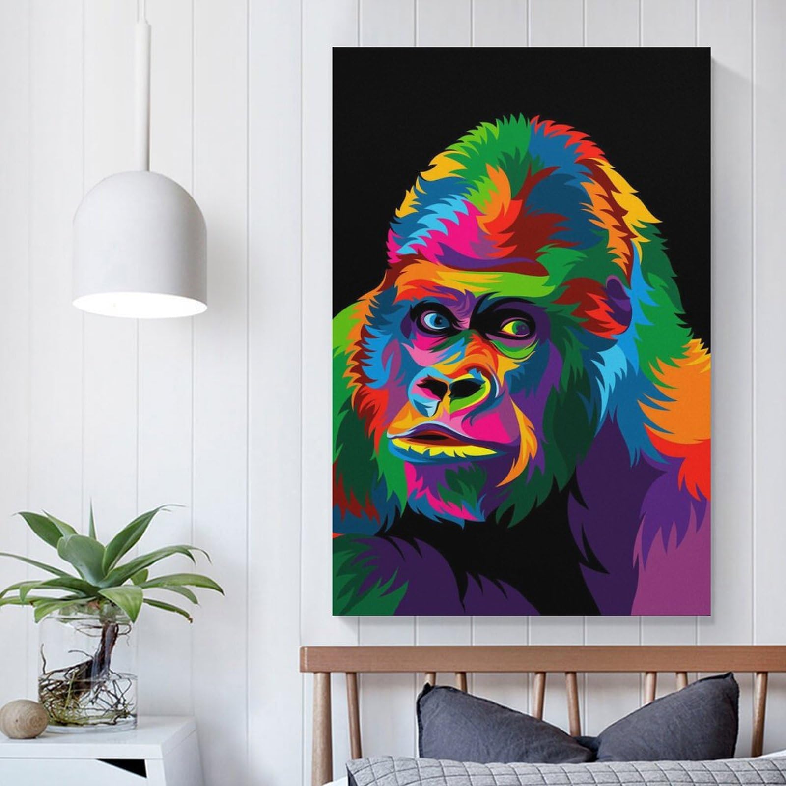 絵画　キャンバスプリント　ゴリラ　女の子　花 絵画 キャンバスプリント ゴリラ 女の子 花 - メルカリ