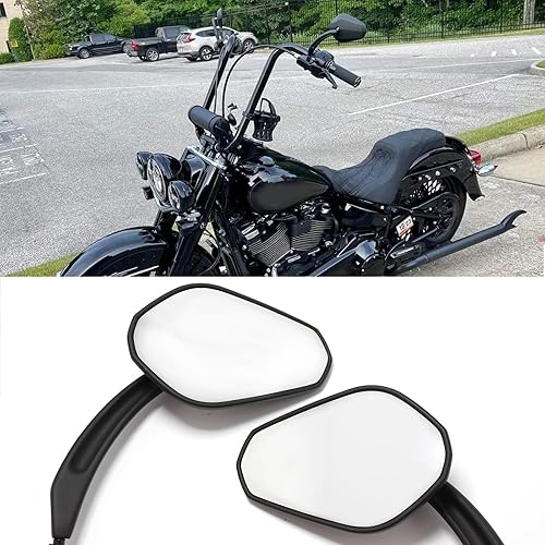 Miniatura 3 de Espejos laterales retrovisores negros de 0.315 pulgadas para motocicleta compatibles con Harley Sportster XL 883 1200 Road King V-Rod Street Glide