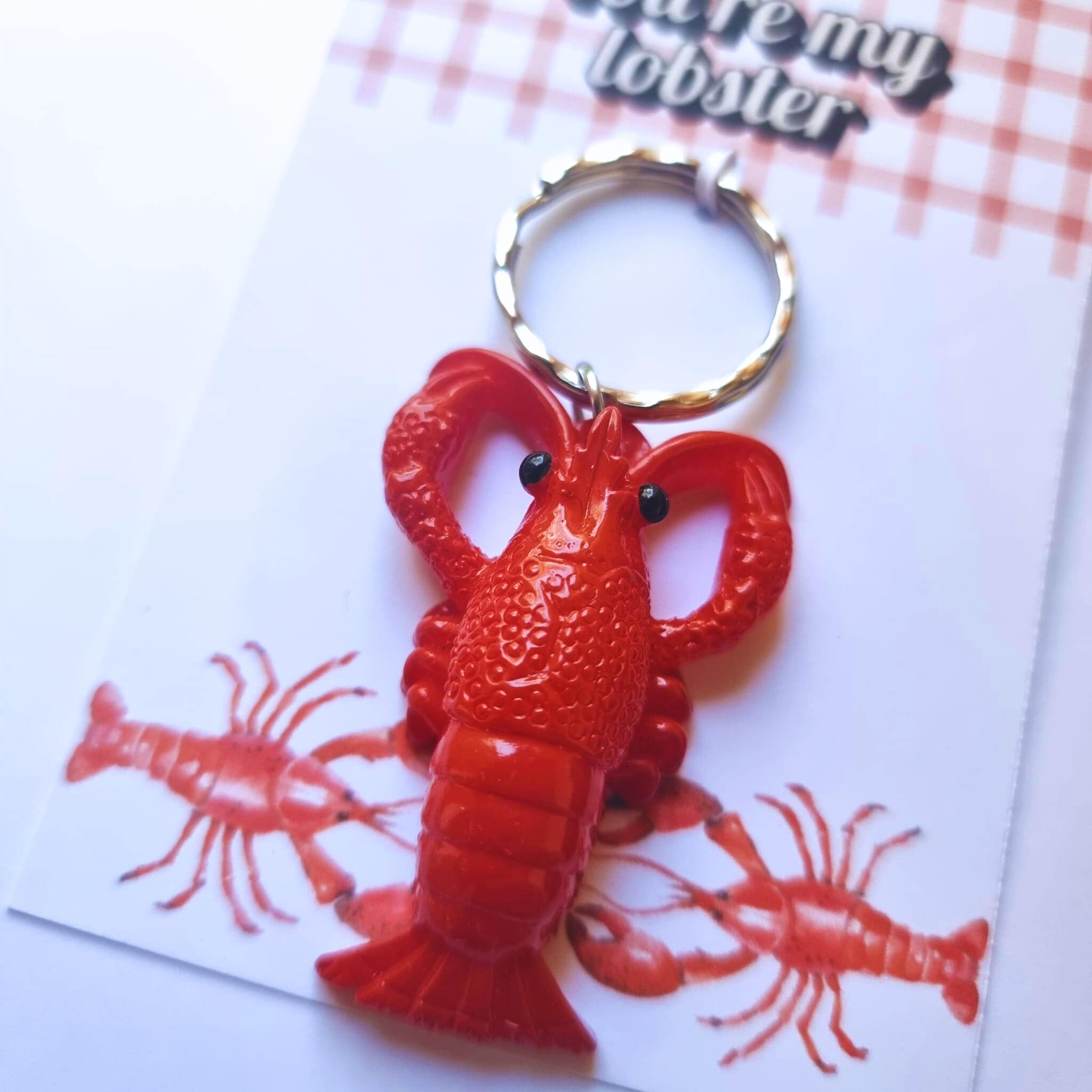 Lobster Keyring on Presentation Card, UK Made, Perfect Husband or Wife Socking Filler Gift, 'You're My Lobster' Sentiment - Image 3