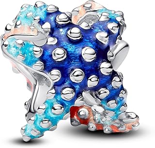 PANDORA Moments Farbenfroher Seestern Mini-Charm aus Sterling Silber, Kompatibel Moments Anhänger, 793817C01