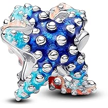 PANDORA Moments 793817C01 – Ciondolo a forma di stella marina colorata in argento Sterling, 9,9×8,6×9,4 mm, Argento sterling, Nessuna pietra preziosa