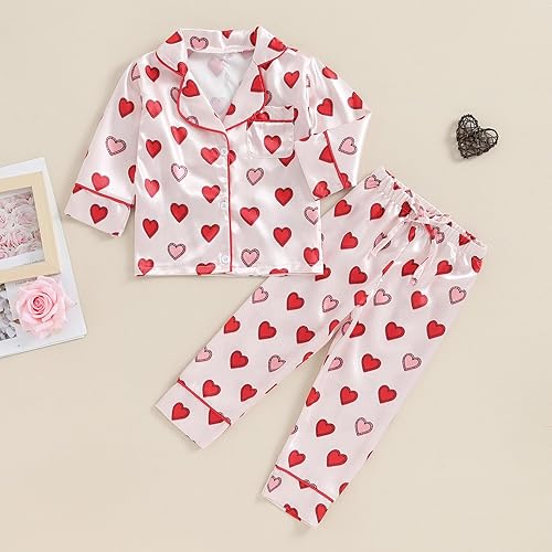 Miniatura 8 de Conjunto de pijama de manga larga con botones para niña pequeña ropa de dormir