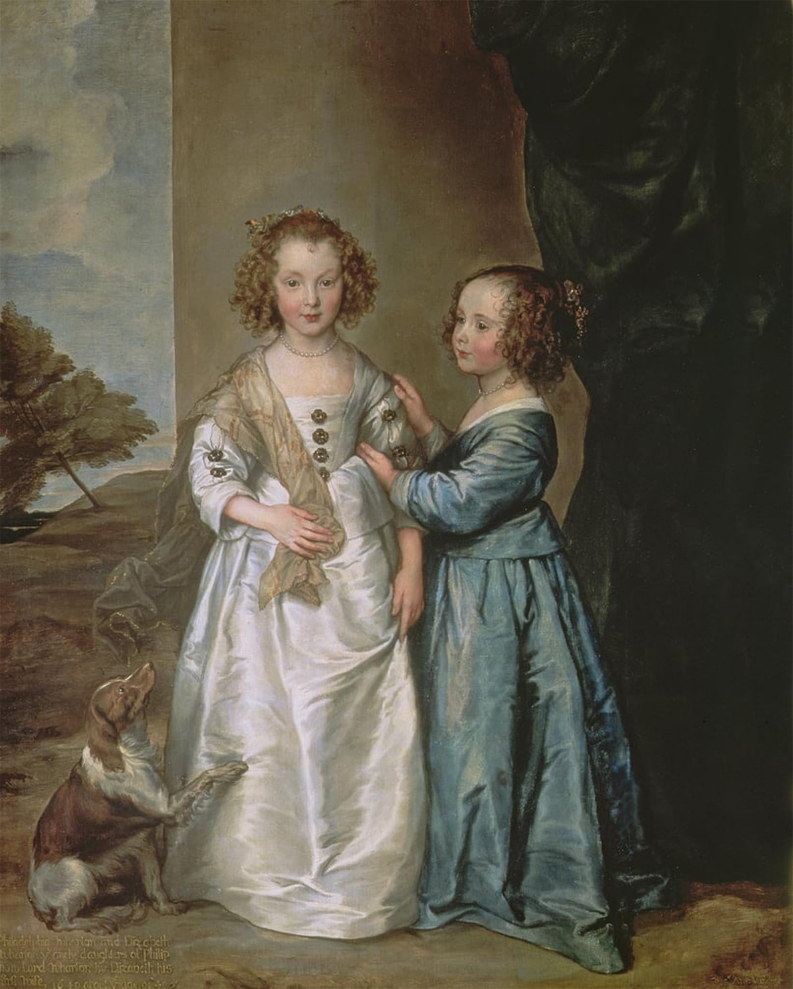 SERENDIPITP Retro Picture Poster Wall Art Pictures Painting Philadelphia and Elisabeth Wharton by Van Dyck Wall Art Canvas Print for Wall Decor 60x90cm