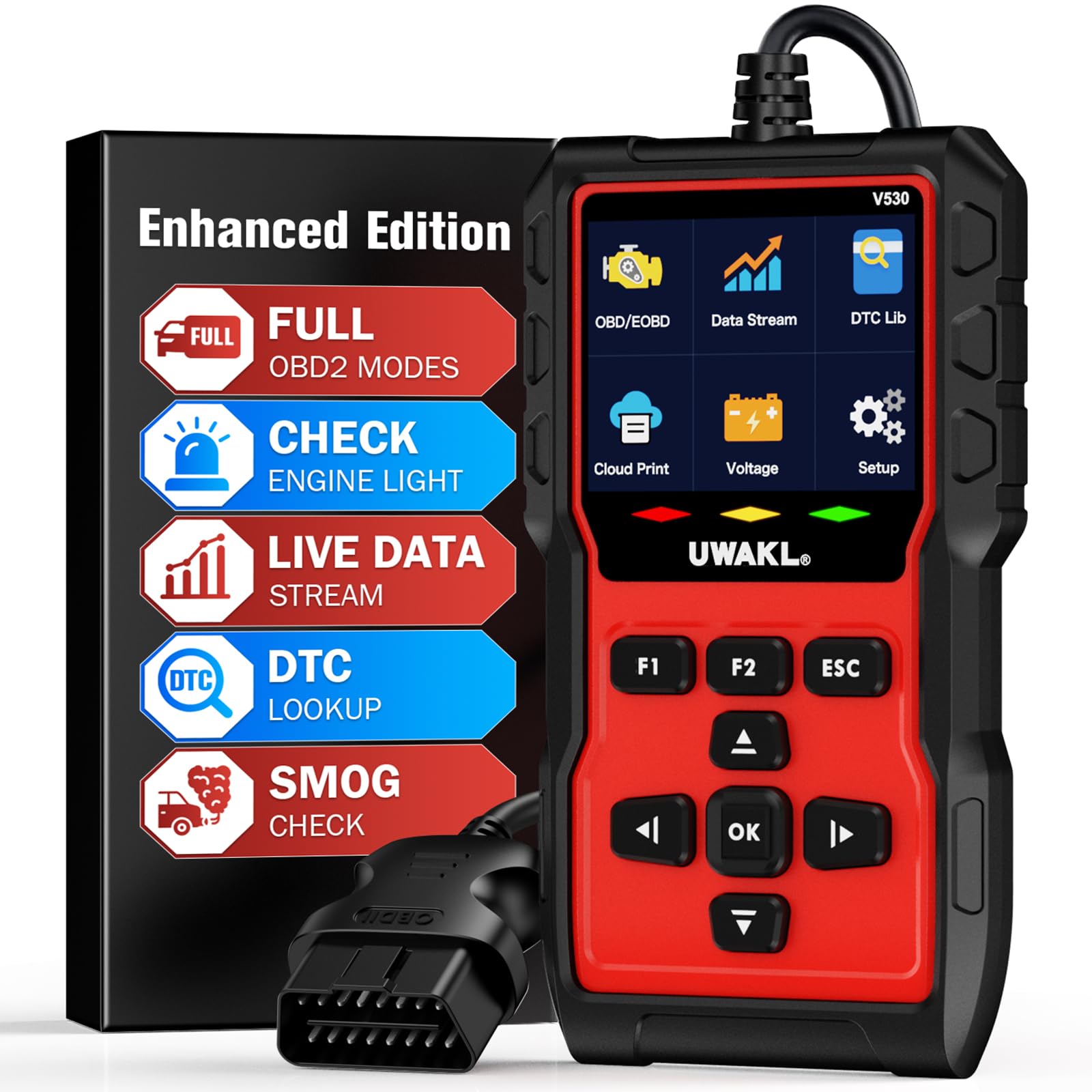 OBD2 Auto Diagnostica OBD Italiano: Scanner EOBD Diagnosi Auto Tutte Professionale per Multimarca - Lettore Codici Errore Diagnostico con Funzioni OBDII - Diagnosi Tester Batteria Protocolli OBD2