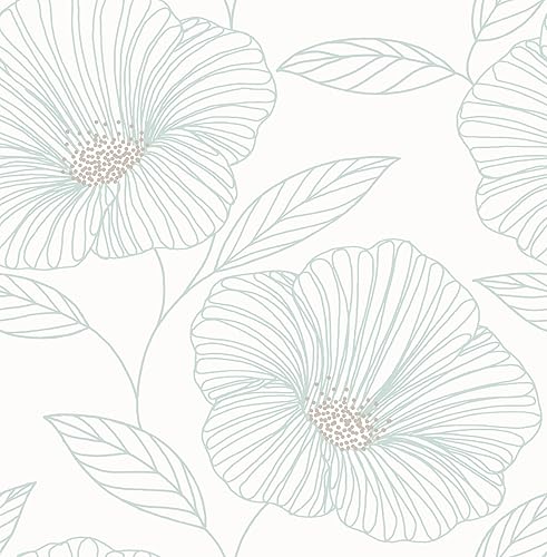 Miniatura 1 de Papel tapiz autoadhesivo con diseño de flores de espuma de mar