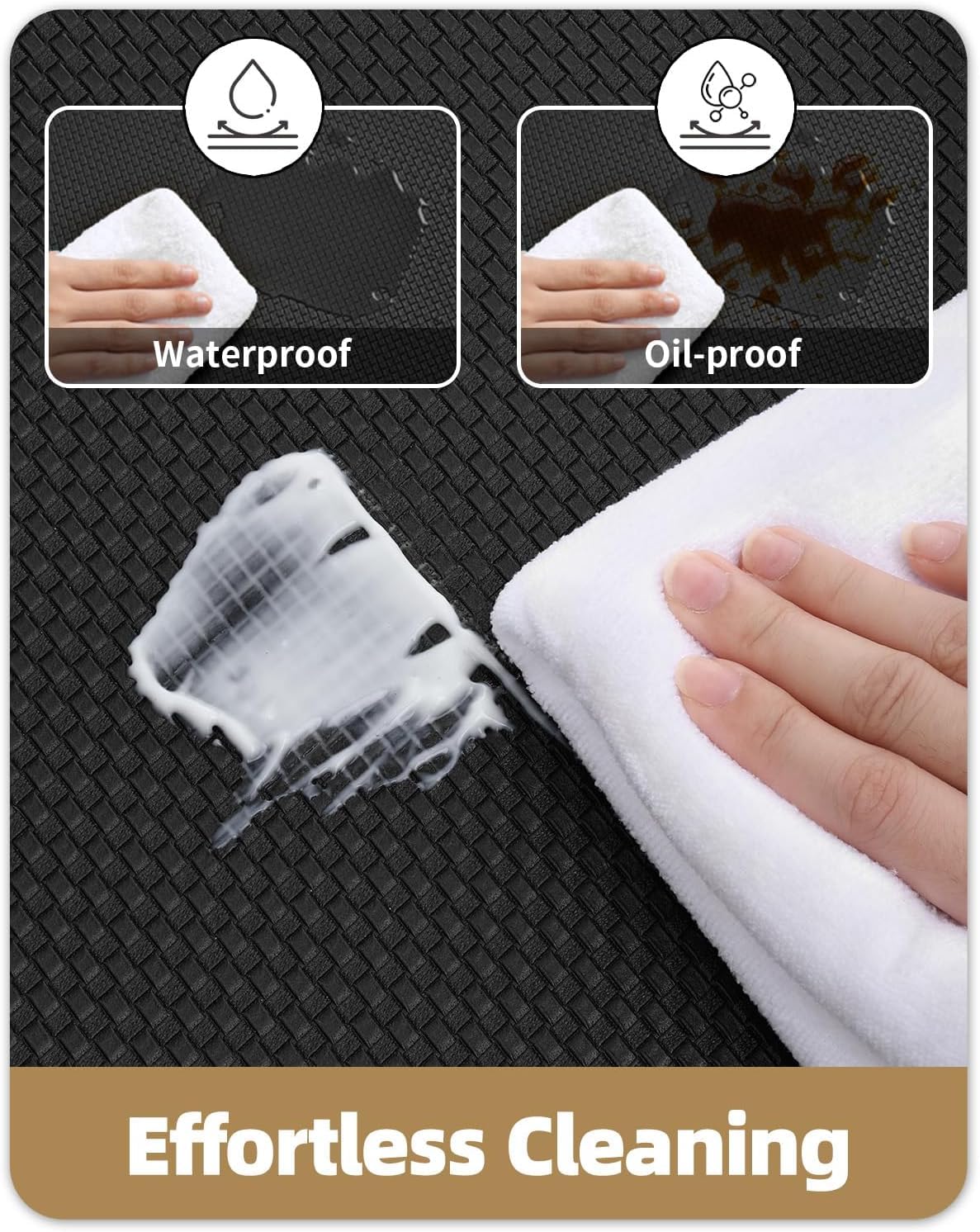 Color G Tappeto Cucina Antiscivolo, PVC Tappeto Runner Antiscivolo, Impermeabile, Resistente all'olio Durevole Tappetino zerbino Lavabile - 60 x 220 cm, Nero