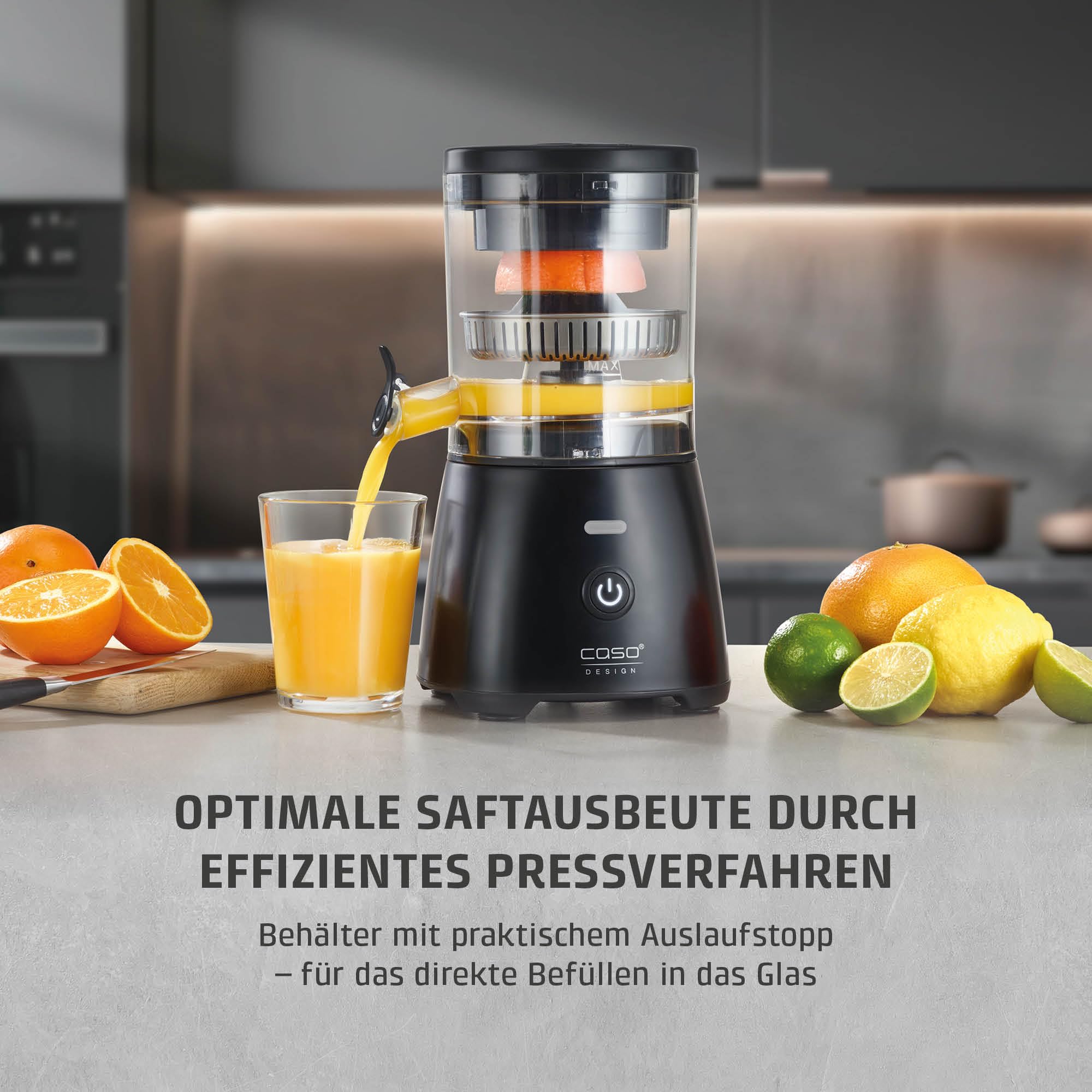 CASO CP 400 Lift elektrische Zitruspresse hohe Saftausbeute BPA-Frei Universal-Presskegel