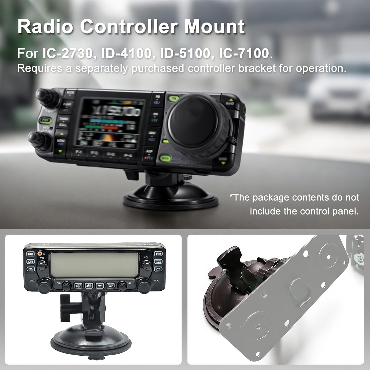 MBF-1 Suction Cup Mount Holder for Icom Mobile Transceiver Control Head IC-2730A IC-2730E ID-5100A ID-5100E