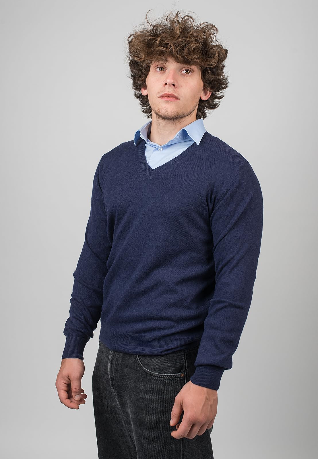DALLE PIANE CASHMERE Maglione Uomo Misto Cashmere Lana | Maglione caldo e morbido per autunno e inverno, elegante da regalare per lei e per lui, autentico lusso Made in Italy