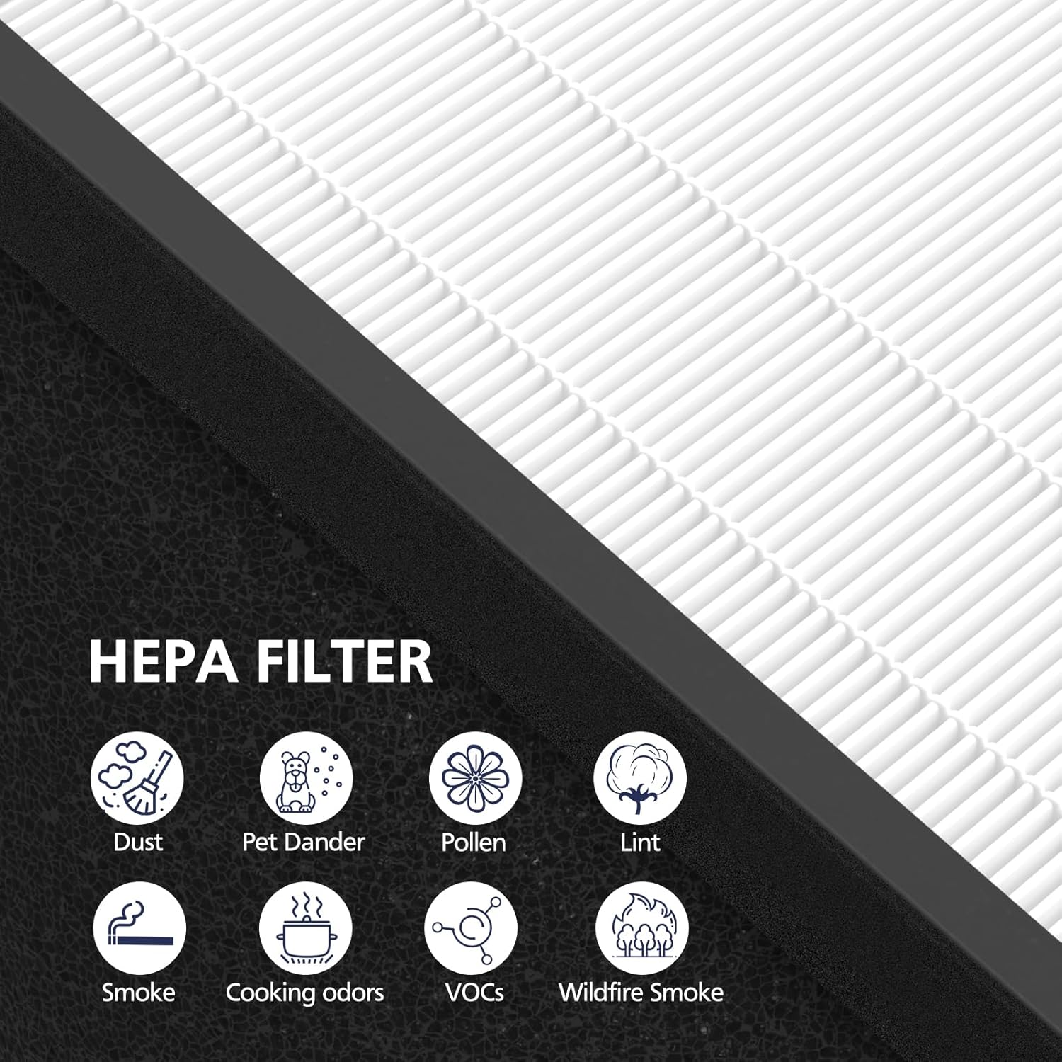 TZ-K2 Replacement Fil-ter Compatible with ToLife TZ-K2 Air Puri-fier for Home Large Room, 3-in-1 HEPA High-Efficiency Activated Carbon TZ-K2-A Fil-ter, 2 Pack - Image 5