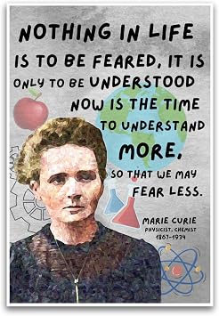 Marie Curie Quote Science Poster - Classroom Poster Decor Therapy Middle Highschool Preschool - 12 x 18 Inch Unframed Poster - Premium Poster On 100lb Gloss Paper - Printed In The USA FHJP1848