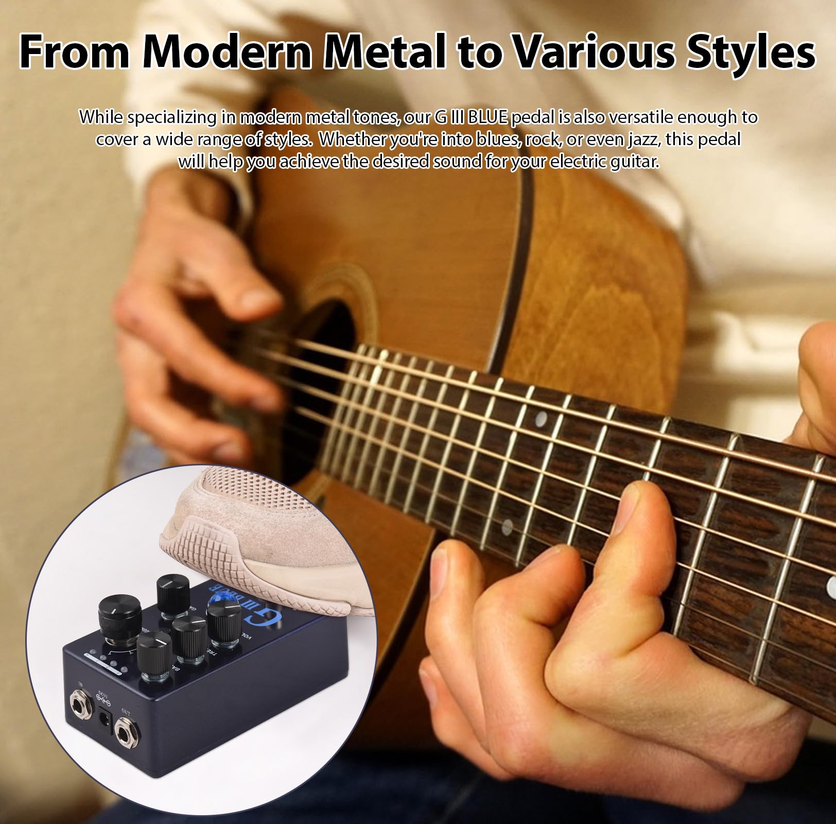 efektów gitarowych G III niebieski fioletowy przedwzmacniacz kanałowy / overdrive/zniekształcenia efektów gitarowych i cztery modele z True Bypass DC 9 V 6,35 mm interfejs