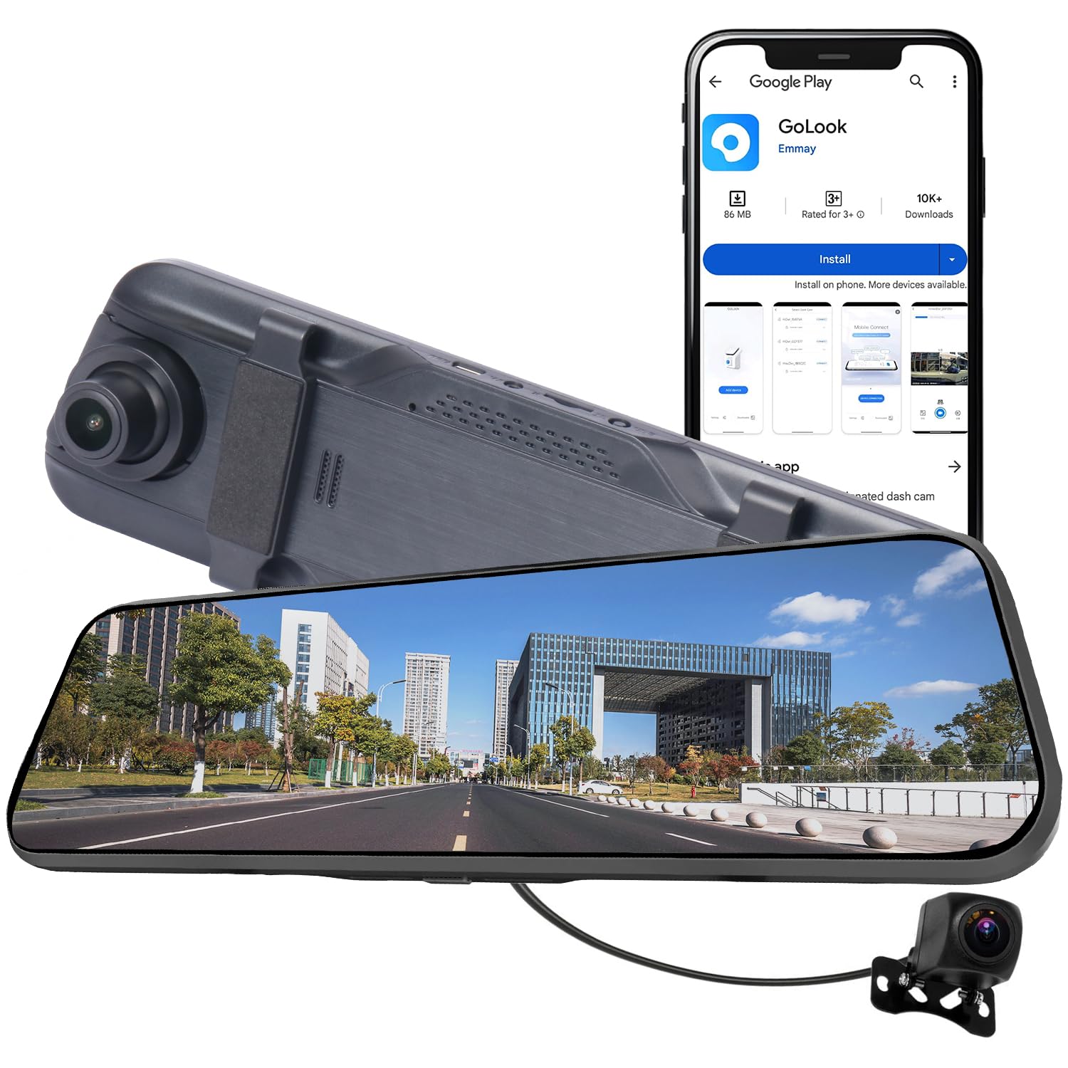 AllExtreme Dual Dash Camera 1080P Full HD 9.66 IPS LED Screen Front & Rear Reverse View 170° Wide Angle Loop and Voice Recording G-Sensor Mirror Display Car DVR Cam (Pack of 1) (B0CPT6D9PW) Amazon Price History, Amazon Price Tracker
