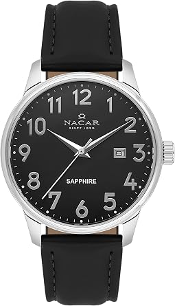 Nacar Safir Cam Klasik Siyah Erkek Kol Saati NC31-297170