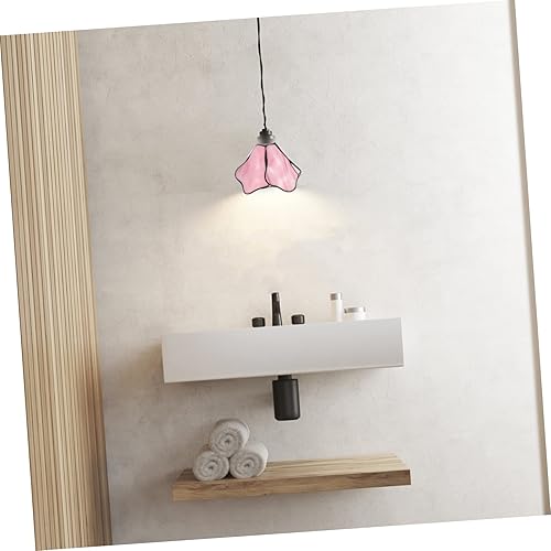 Miniatura 5 de Uonlytech Pantalla de cristal con diseño de flor de loto cubierta de luz única para lámpara de araña Home Dec