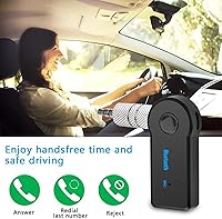 Vista 2 de Adaptador AUX Bluetooth para coche, receptor de audio inalámbrico portátil manos libres kits de coche con AUX 0.138 in