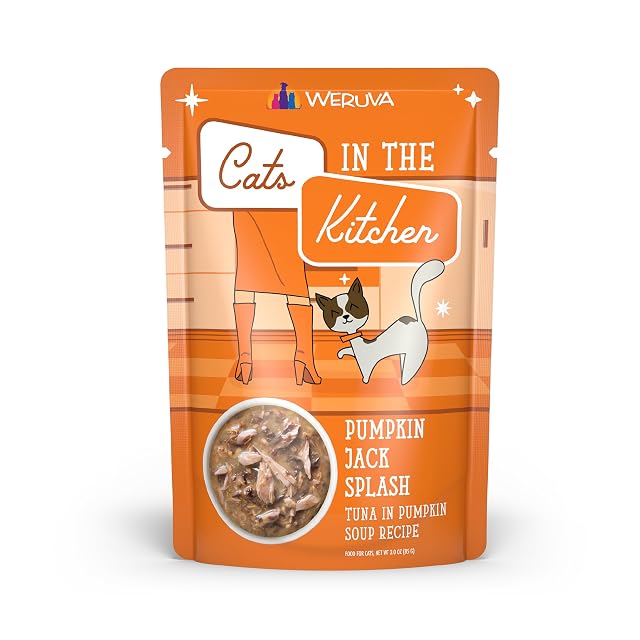 Weruva Cats in The Kitchen, Pumpkin Jack Splash with Atún in Pumpkin Soup Cat Food, 85.0 g Pouch (12 unidades)