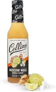 Collins Moscow Mule Syrup, Made with Lime Juice, Ready to Use Simple Syrups for Cocktails, Home Bar Accessories, Party Essentials, Bartending Supplies, 12.7 oz, Set of 1