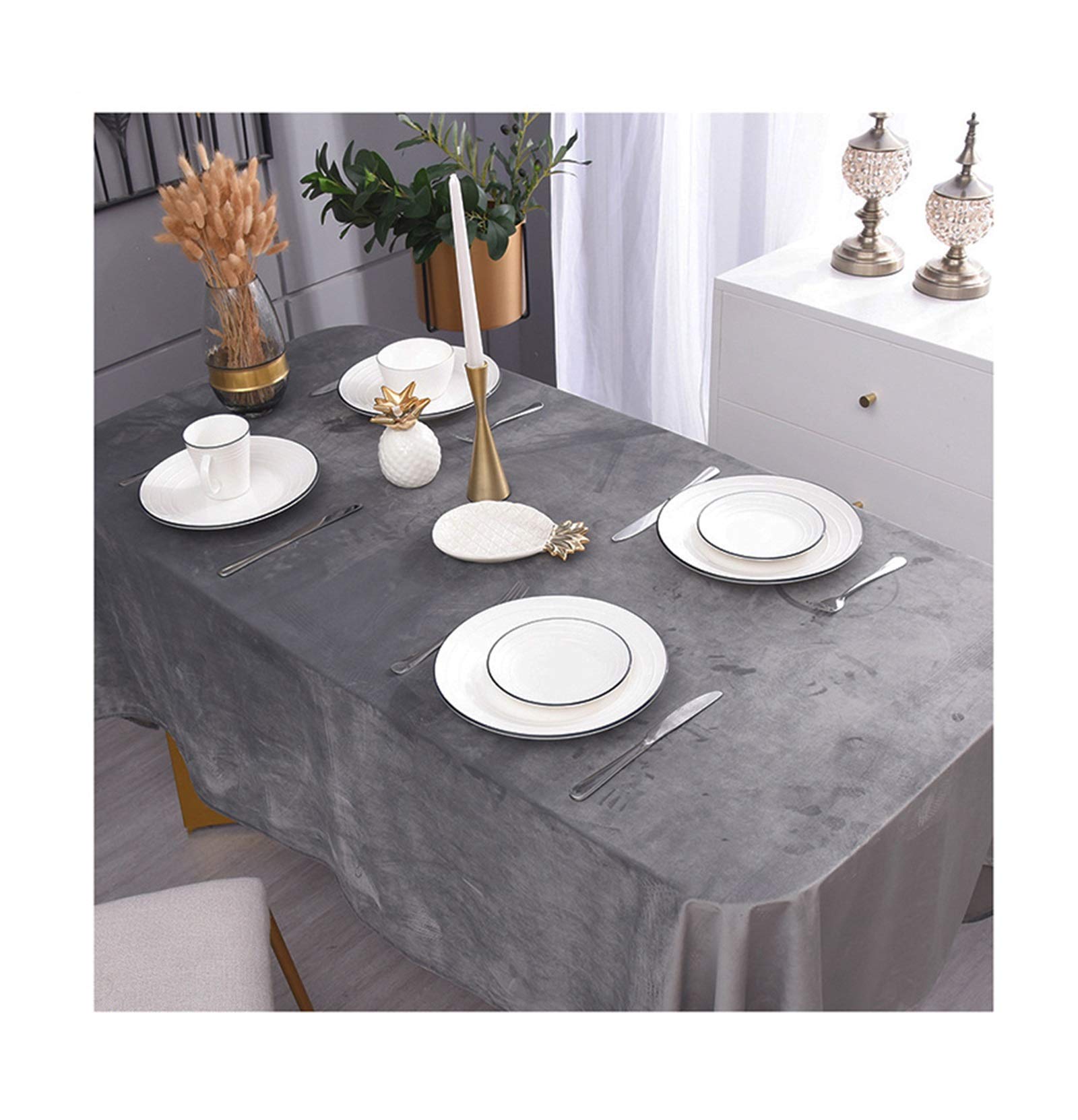 Toile de fond décorative grise en velours pour buffet et réception douce