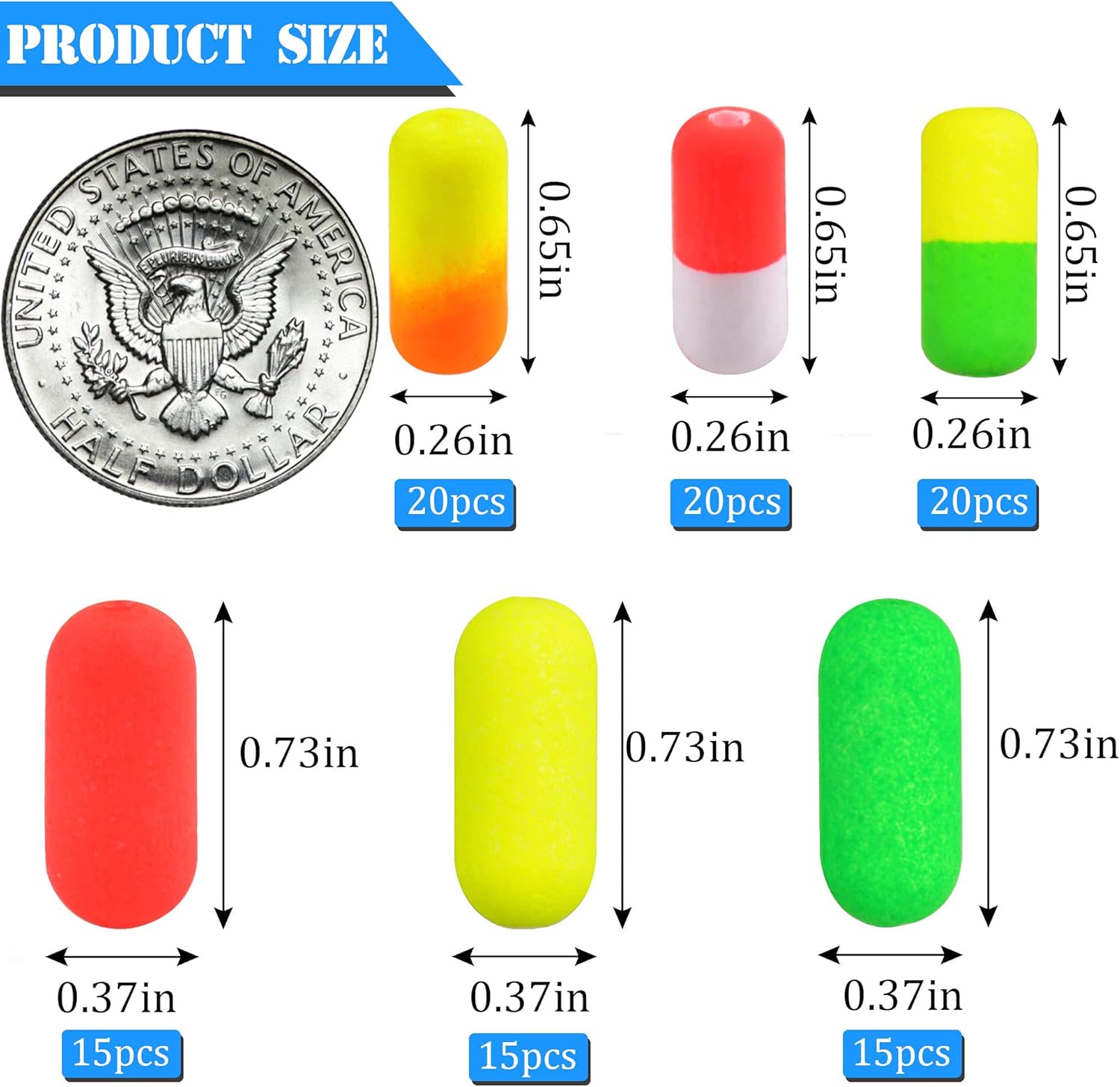 AGOOL Fishing Rig Floats Foam Float Cigar Float Snell Floats Pompano Fishing Float for Surf Fishing Live Bait Rig Bottom Rig Walleye Rig Making Kit for Trout Catfish Walleye Crawler Harness : Sports & Outdoors