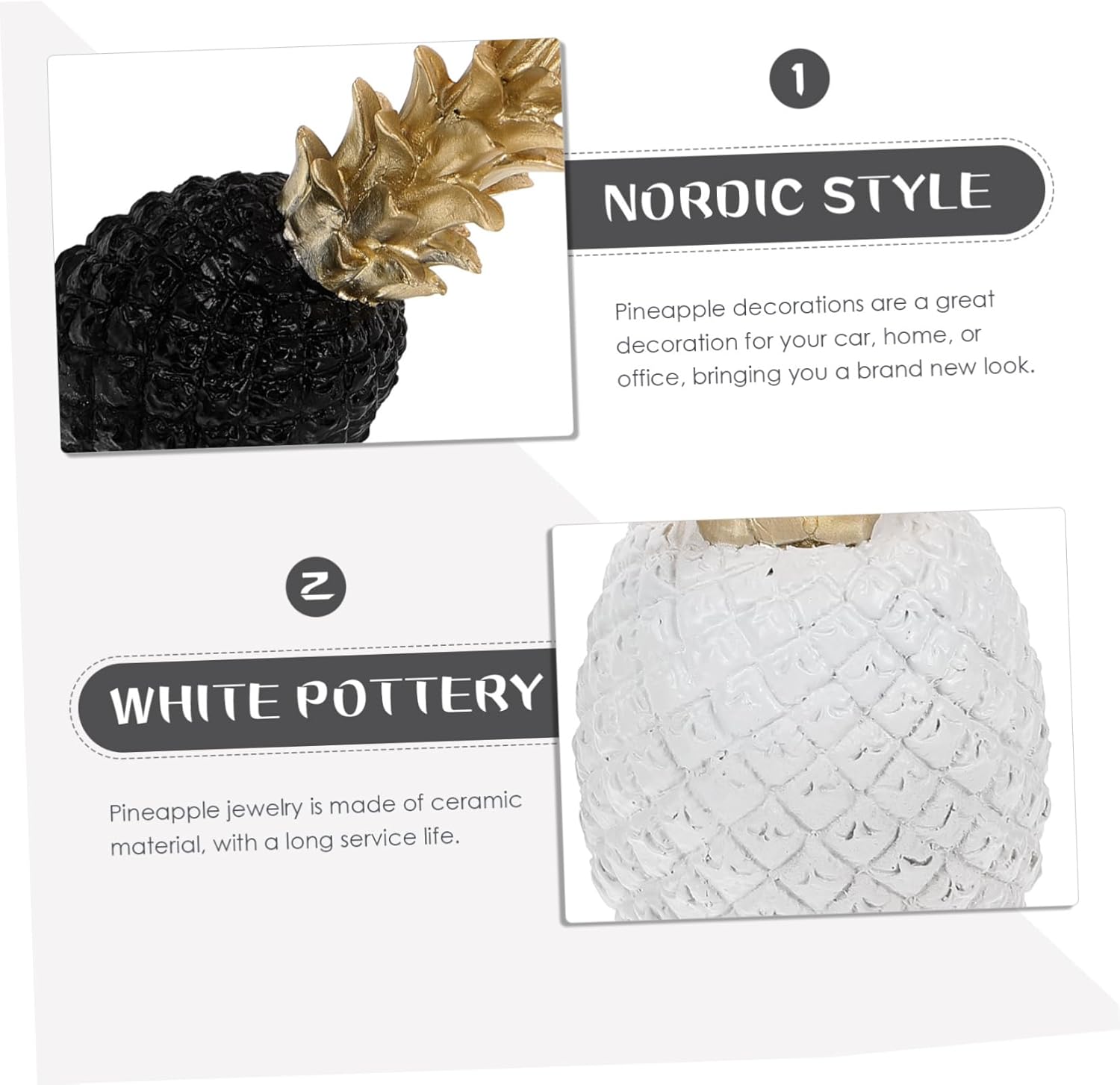 2pcs Pottery Pineapple Centerpiece Table Decorations Pineapple Ornaments