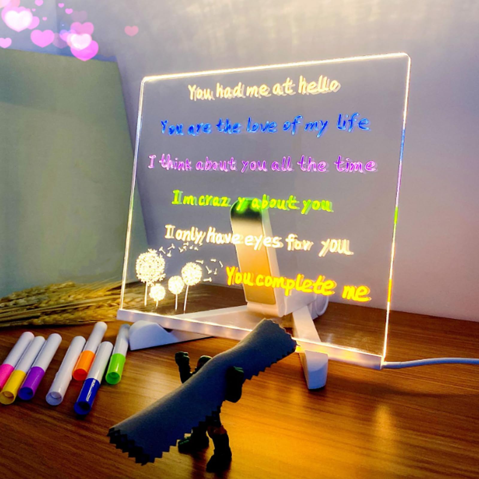 Infreecs LED Notiztafel Mit Farben - Leuchtende Acryltafel Für Kreative Nachrichten