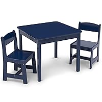 Vista 1 de Delta Children MySize Kids Wood Table and Chair Set (2 Chairs Included), Deep Blue Azul profundo