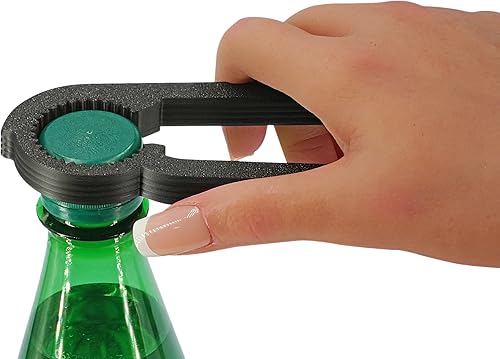 Intulon Abridor y tensor compacto de botellas de bebidas Cool Twist, agarre para tapa de botella, cabe fácilmente en el bolsillo o bolsa (blanco