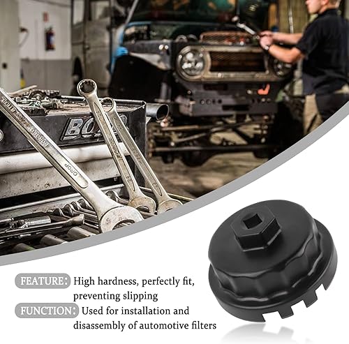 Miniatura 5 de Llave de filtro de aceite de 2.520 in, herramienta de extracción rápida de filtro de aceite de aleación de aluminio compatible con Lexus Toyota