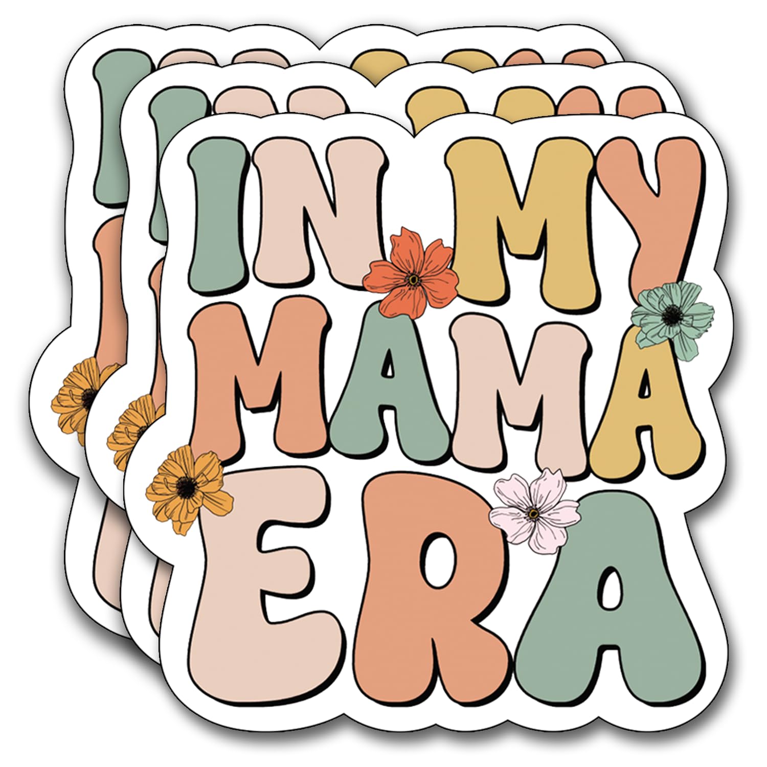 (3Pcs) in My Mama Era Sticker, Sticker Gifts Mama Decorate Books, Laptops, Water Bottles Kindles Stickers, Phones Tumbler Waterproof Vinyl 3" Inch