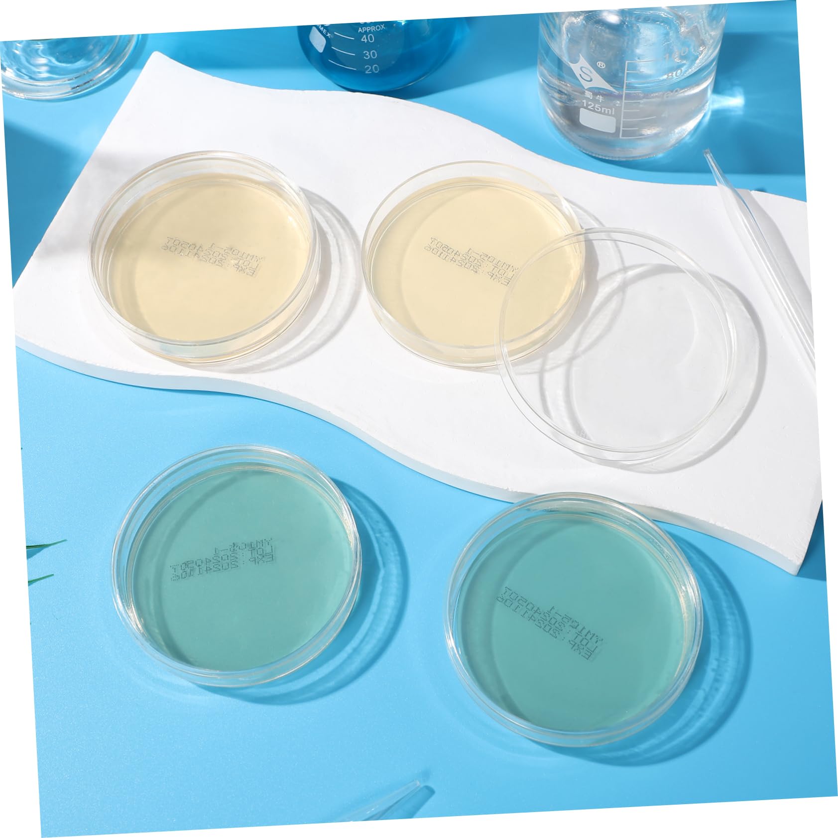 Placas De Petri Prellenadas De Agar Nutritivo 7cm, 10 Unidades, Esterilizadas Para Laboratorio