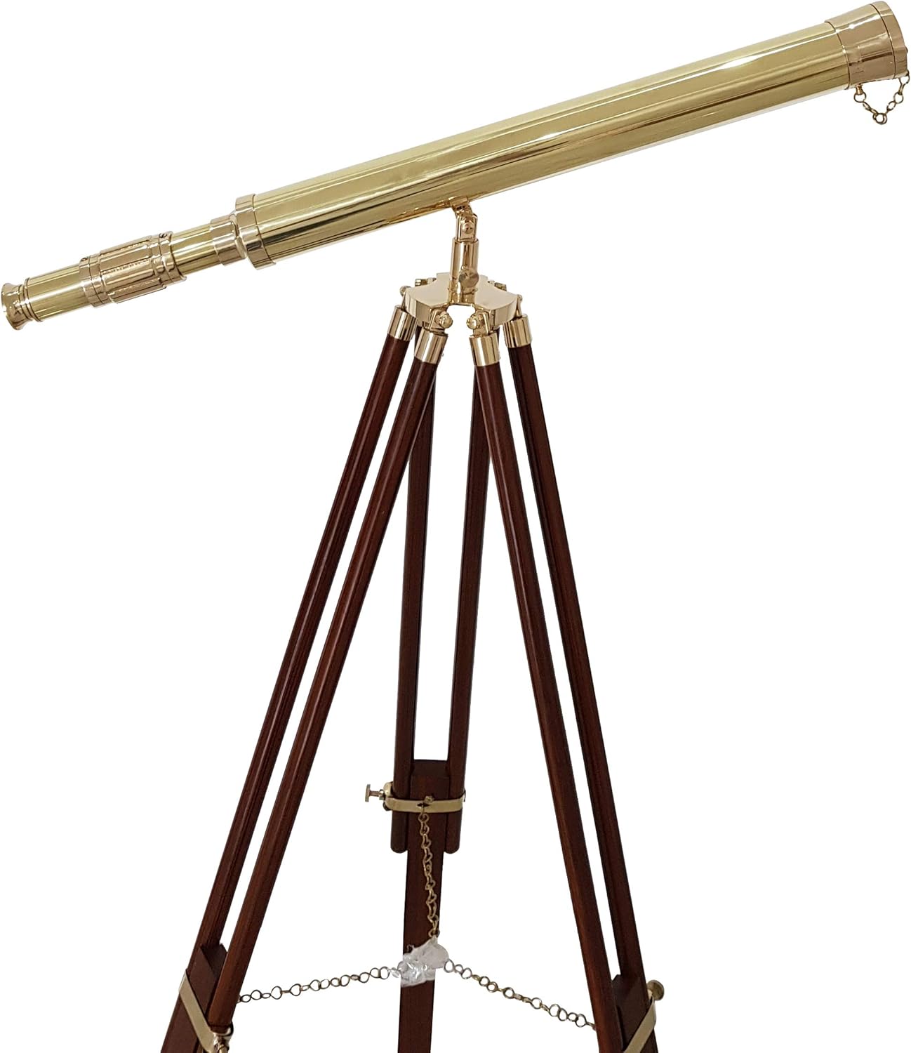 55” Nautical Brass Floor Telescope – Shiny Bronze Maritime Master Telescope | Vintage Antique Décor & Collectible