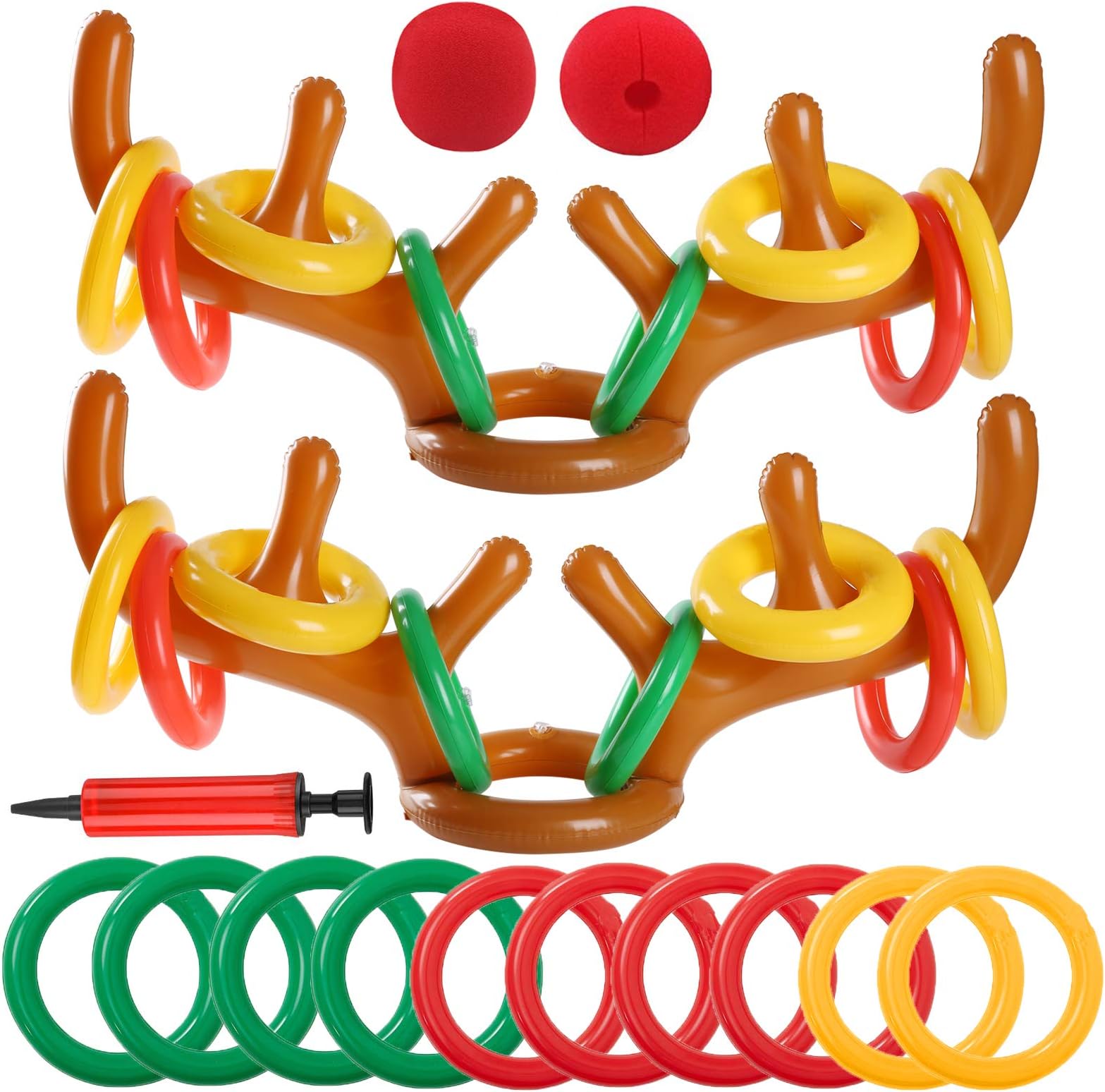 Inflatable Reindeer Antler Ring Toss Game, 2023 Christmas Games Ring Toss for Christmas Party Games, Patented