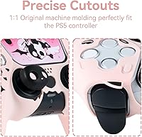 Vista 3 de GeekShare Juego de fundas para controlador compatibles con PS5, funda protectora de silicona antideslizante con 2 tapas de agarre para el pulgar y 1