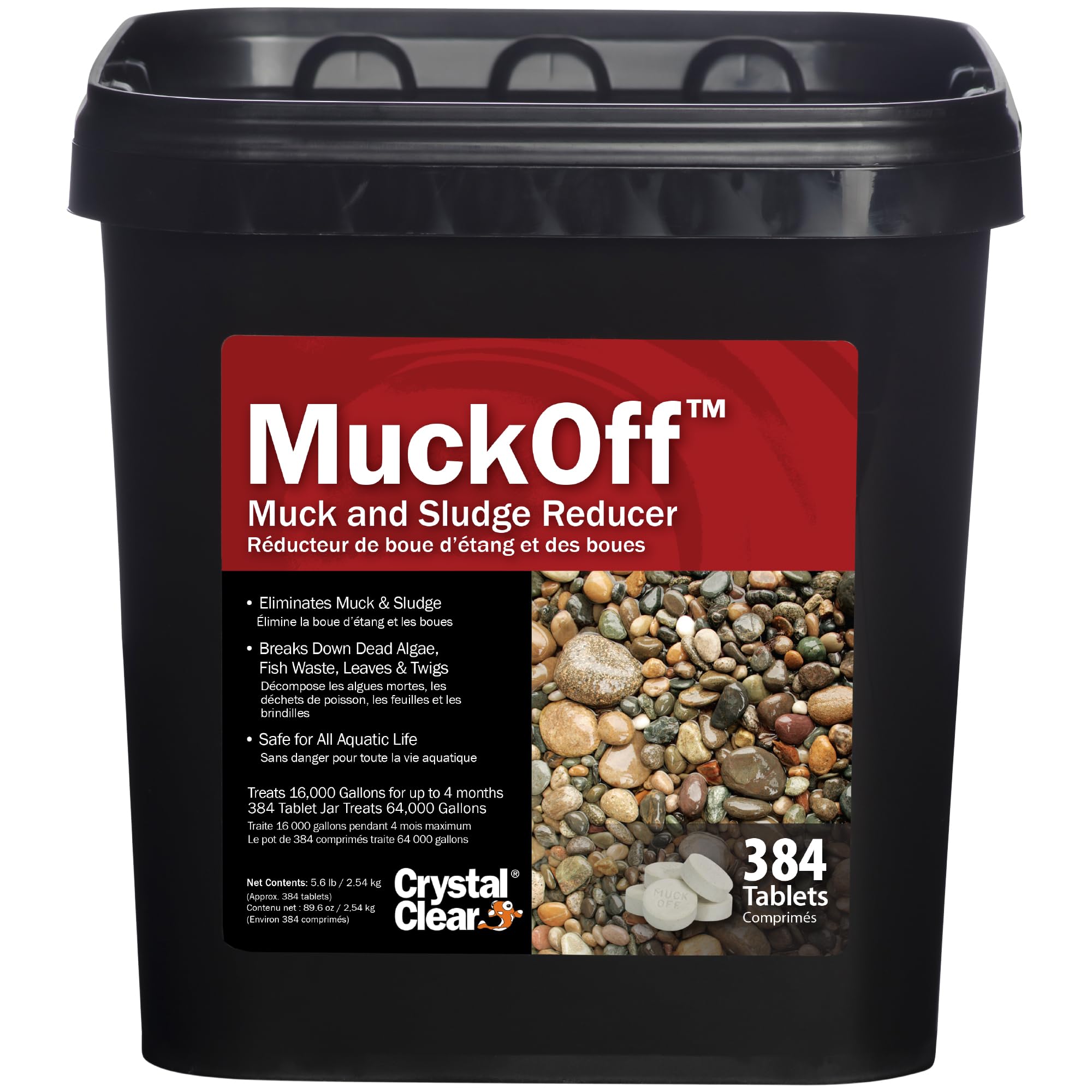 CrystalClear MuckOff Natural Pond Muck Treatment Sludge Remover 384 Tablets