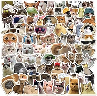 猫のステッカー:最愛のペットを飾るトレンド 6 ねこステッカーセット 100枚 キャット防水ステッカー 猫シールパック にゃんちゃんブランドステッカー スーツケース 車 バイク ヘルメット スケボー ギターなどに適用