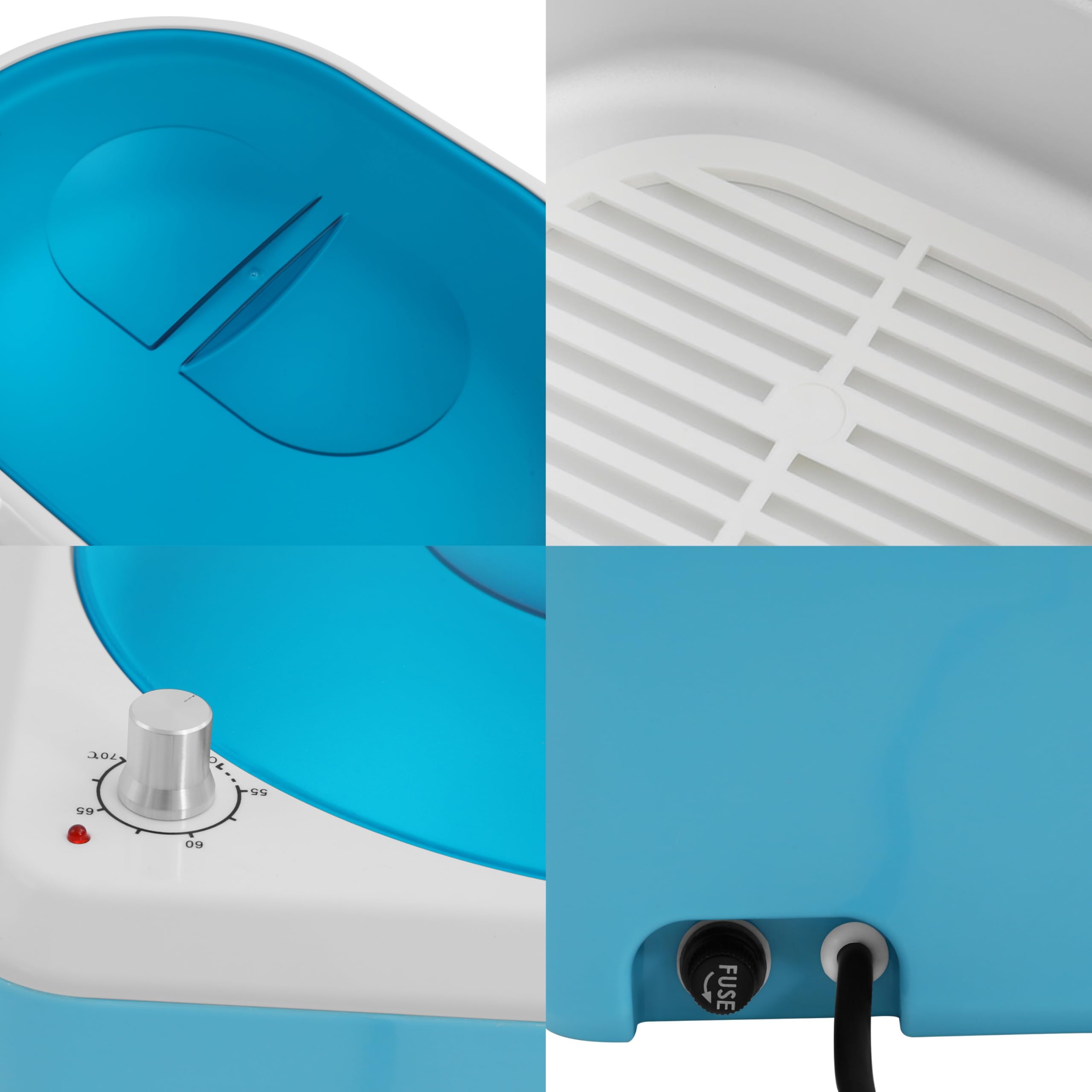 265 W, 2,4 l, paraffina, bagno di paraffina, scalda bagno di paraffina, per mani e piedi, temperatura regolabile da 55 a 70 °C, macchina da bagno con vaso interno in alluminio, paraffina elettrica