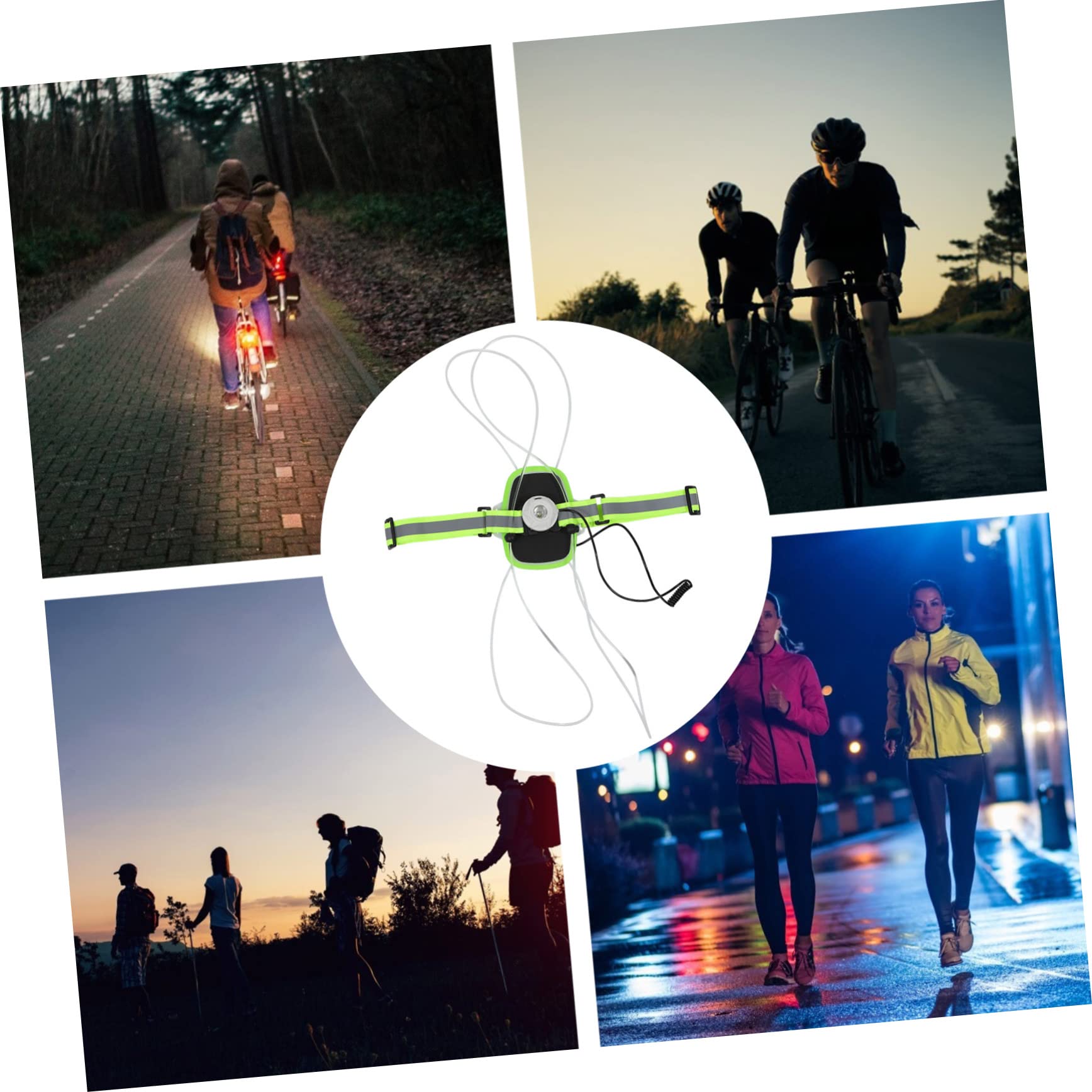 BESPORTBLE Chaleco Reflectante Alta Visibilidad Luz Ajustable Equipo Correa Luminosa
