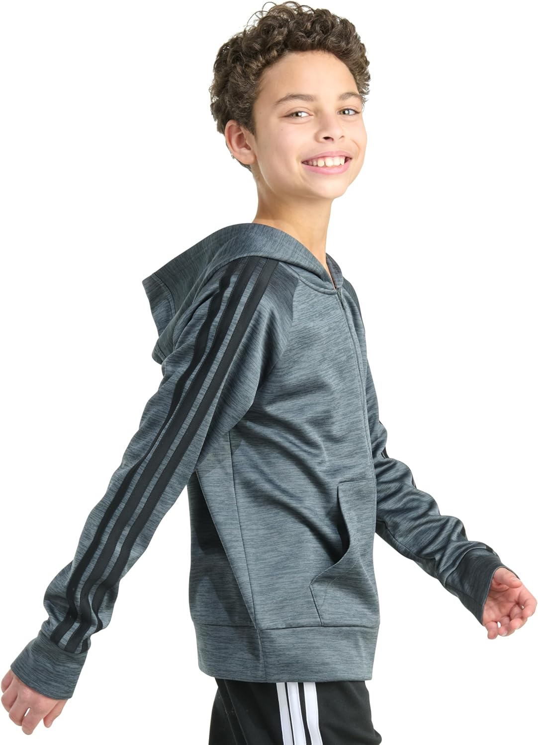 adidas boys Long Sleeve Full-zip Training Essential 3-stripe Jacket - Image 2