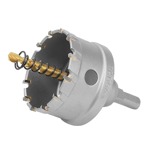 Sierra perforadora de carburo de 2-14 pulgadas con broca central chapada en titanio, sierra de agujero TCT resistente para acero inoxidable, hierro,