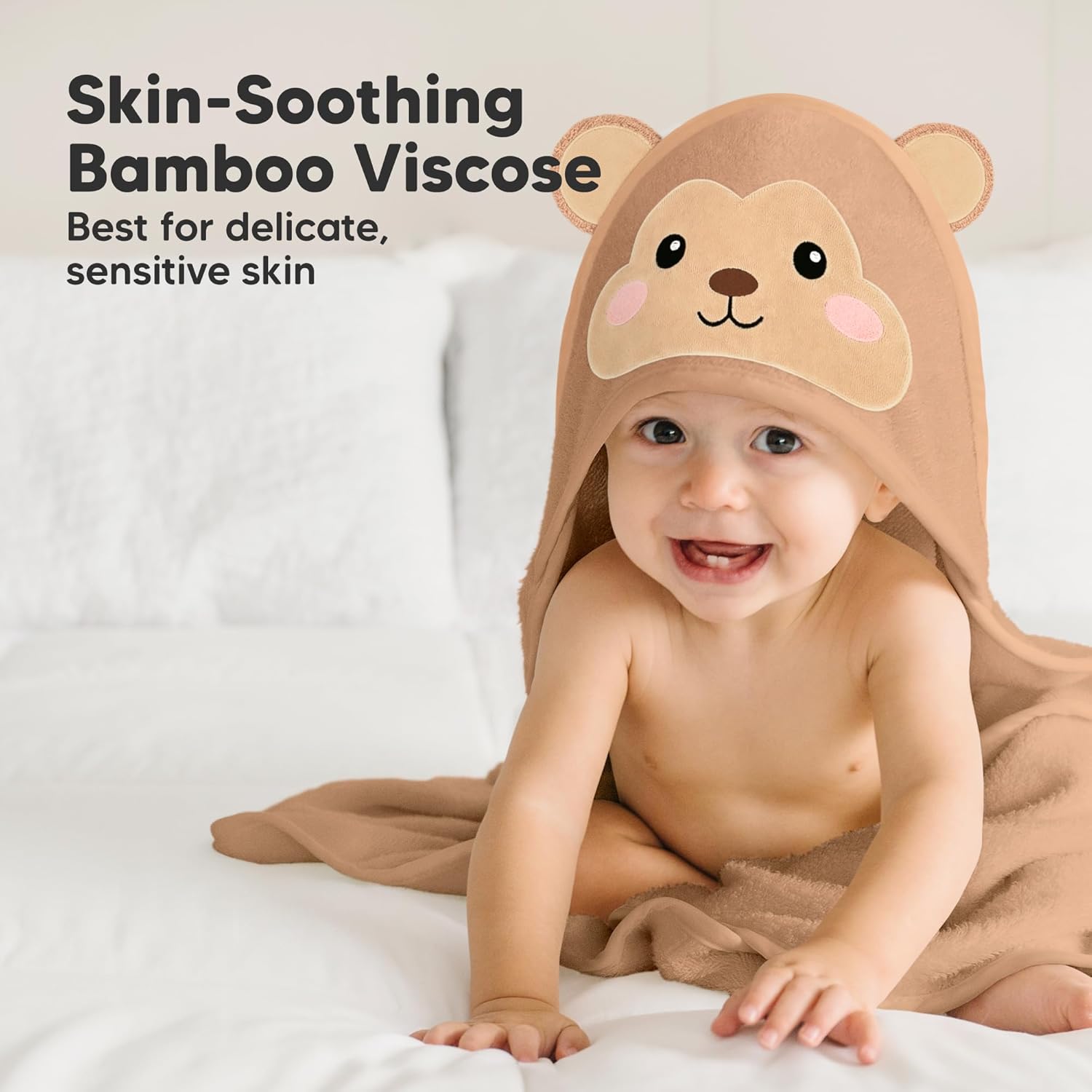 KeaBabies Baby Hooded Towel and Baby Washcloths for Newborn, Kids - Soft Bath Towels with Hood for Toddlers, Soft, Absorbent Infant Bath Cloth and Face Washcloths for Boys, Girls
